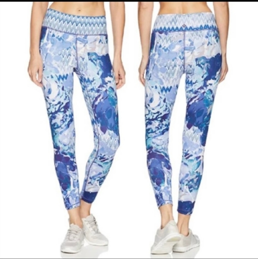 prAna Roxanne Leggings Watercolor pattern excellent condition Large